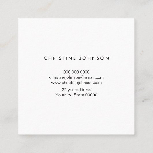 vierkant visitekaartje met vlindermodel (Achterkant)