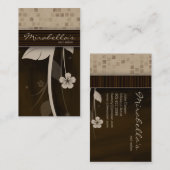 Vierkant Visitekaartje vierkant beige bruin (Voorkant / Achterkant)