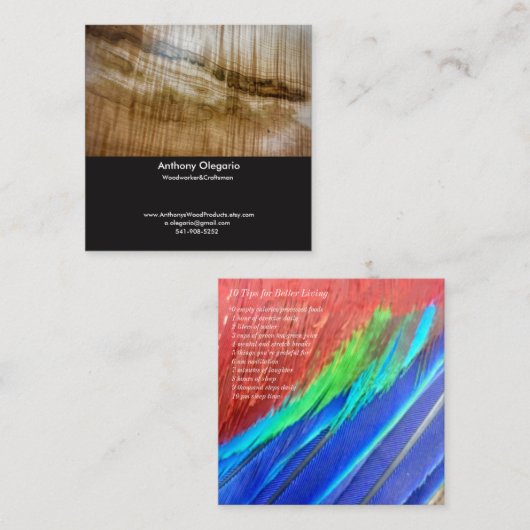 Vierkant Visitekaartje voor en achter (Voorkant / Achterkant)