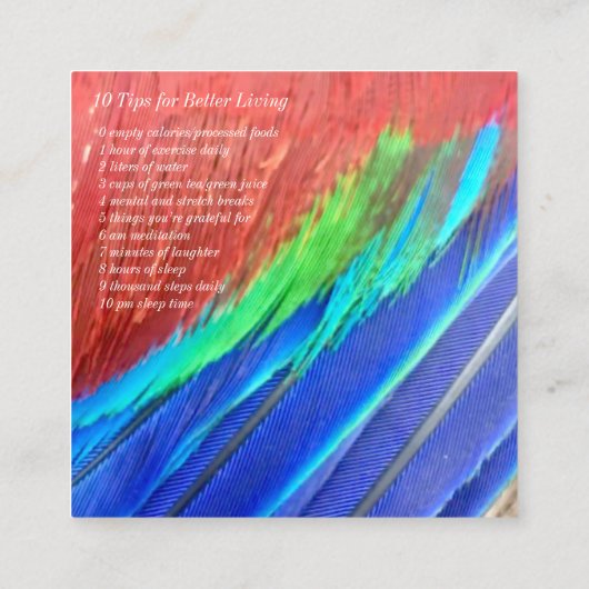 Vierkant Visitekaartje voor en achter (Achterkant)