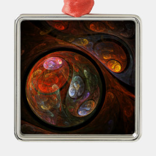 Vierkant vloeiende verbinding Abstracte kunst Metalen Ornament