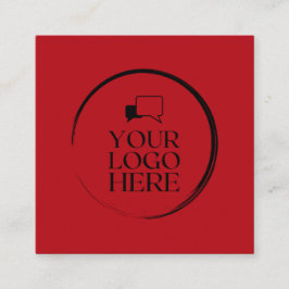 Vierkant Voeg je logo aangepaste cirkel rood-moder Vierkante Visitekaartje