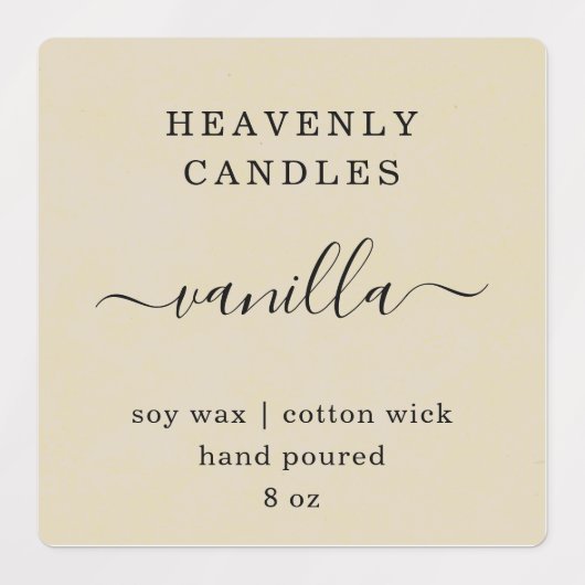 Vierkant -- VOLLEDIG BEWERKBARE Kaars Sticker Labe (Design 1)