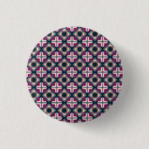 Vierkant vormpatroon ronde button 3,2 cm