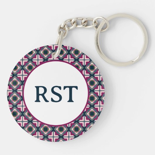 Vierkant vormpatroon sleutelhanger (Achterkant)