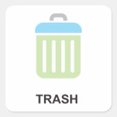 Vierkant vuilnisbak vuilnisbak vierkante sticker (Voorkant)