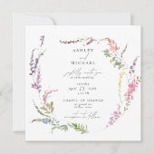 Vierkant Waterverf van bloemen Kaart (Voorkant)