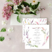 Vierkant Waterverf van bloemen Kaart