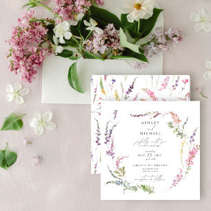 Vierkant Waterverf van bloemen Kaart