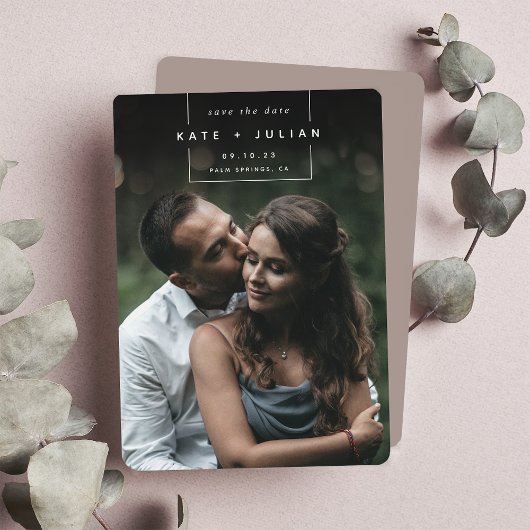 vierkant weg | Eenvoudige moderne verticale foto Save The Date