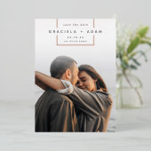 vierkant weg | Moderne verticale foto slaat de dat Folie Uitnodiging (Staand Voorkant)