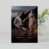 vierkant weg | Moderne verticale foto slaat de dat Folie Uitnodiging (Staand Voorkant)