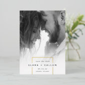 vierkant weg | Moderne verticale foto slaat de dat Folie Uitnodiging (Staand Voorkant)