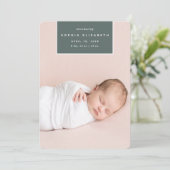 vierkant weg | Verticale fotogeboorte Aankondiging (Staand voorkant)