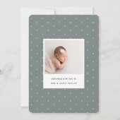 vierkant weg | Verticale fotogeboorte Aankondiging (Achterkant)