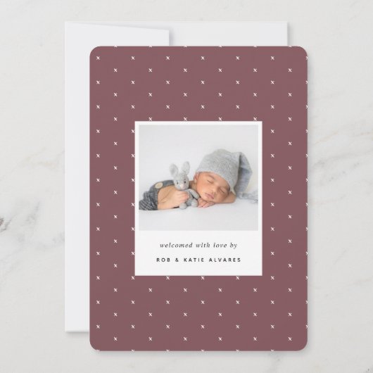 vierkant weg | Verticale fotogeboorte Aankondiging (Achterkant)