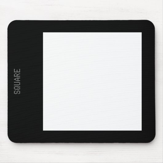 Vierkant - wit op zwart muismat (Voorkant)
