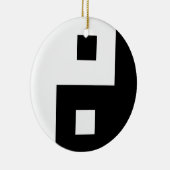 Vierkant Yin Yang Keramisch Ornament (Rechts)