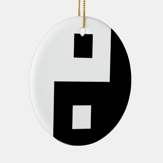 Vierkant Yin Yang Keramisch Ornament (Rechts)