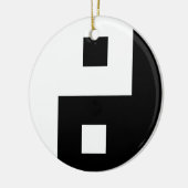 Vierkant Yin Yang Keramisch Ornament (Links)