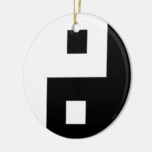 Vierkant Yin Yang Keramisch Ornament