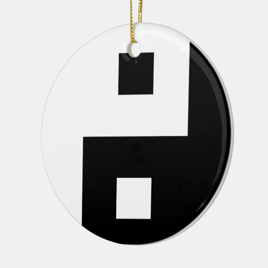 Vierkant Yin Yang Keramisch Ornament (Links)