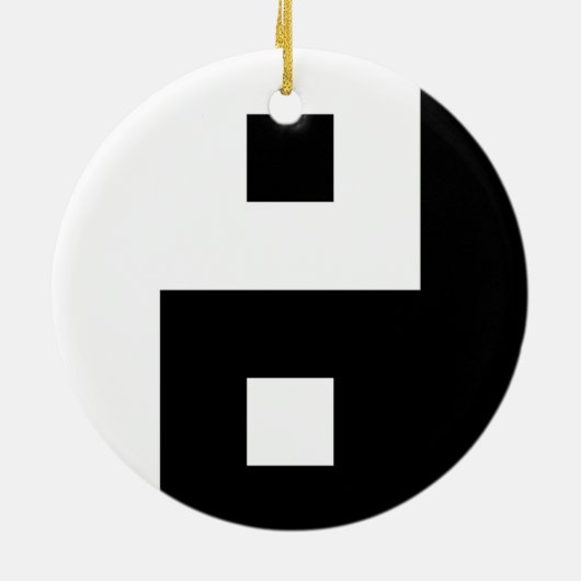 Vierkant Yin Yang Keramisch Ornament (Achterkant)