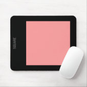 Vierkant - Zacht roze en zwart Muismat (Met muis)