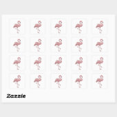 Vierkant Zilver FLAMINGO Vierkante Sticker (Vel)