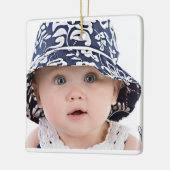 Vierkant zoet baby afbeelding keramisch ornament (Links)