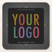 Vierkant zwart pulpboard papier Onderzetters bedri (Voorkant)