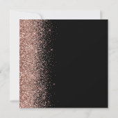 Vierkant Zwart Roze Goud Save the Date Aankondiging (Achterkant)