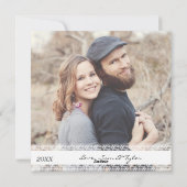 Vierkant Zwart & Wit Kerstballen Feestdagenkaart (Achterkant)