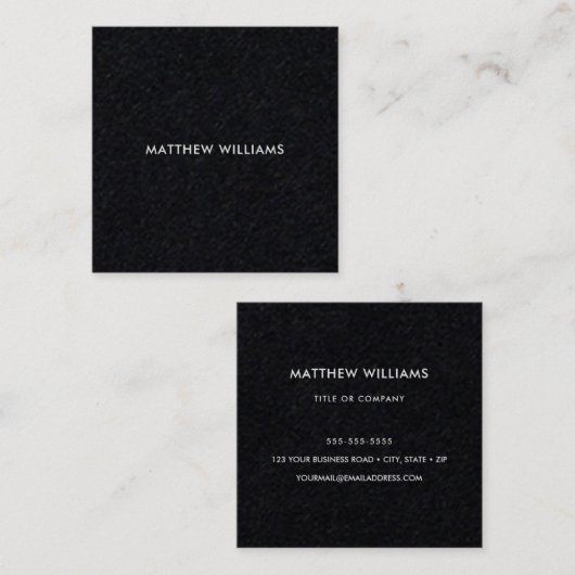 Vierkant, zwarte visitekaartjes (Voorkant / Achterkant)