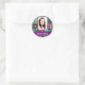 Vierkante abstracte fotomodellen ronde sticker (Tas)