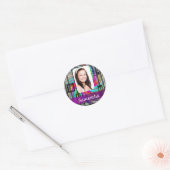Vierkante abstracte fotomodellen ronde sticker (Envelop)