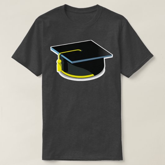 Vierkante academische muts t-shirt (Design voorkant)