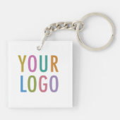 Vierkante Acryl QR-code Sleutelhanger met Zakelijk (Achterkant)