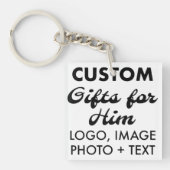 Vierkante Acryl Sleutelhanger Custom Gifts voor He (voorkant)