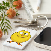 Vierkante acrylen sleutelhangers met baby kuiken (Voorkant Rechts)