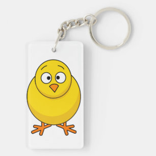 Vierkante acrylen sleutelhangers met baby kuiken