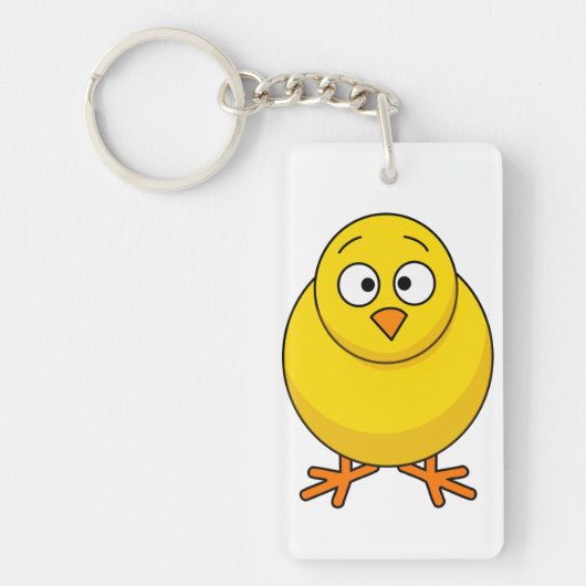 Vierkante acrylen sleutelhangers met baby kuiken (Voorkant)