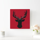 Vierkante acrylwandklok - Stag Deer Head Klok (Huis)
