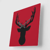 Vierkante acrylwandklok - Stag Deer Head Klok (Hoek)