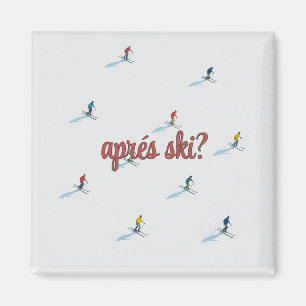 Vierkante apres ski magneet