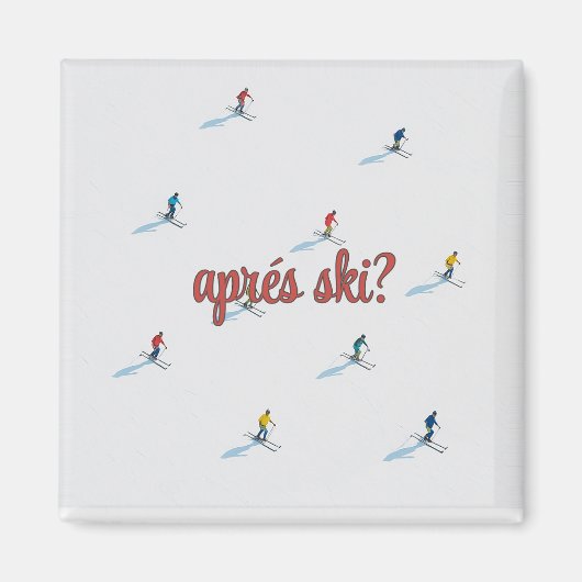 Vierkante apres ski magneet (Voorkant)
