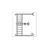 Vierkante Art Deco Letter E Monogram Rubberstempel (Afrduk)