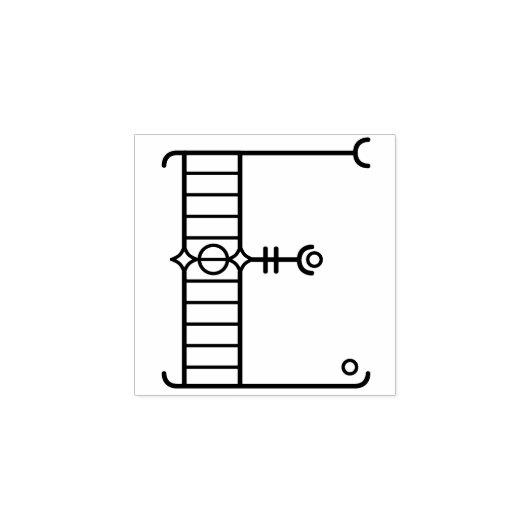 Vierkante Art Deco Letter E Monogram Rubberstempel (Afrduk)