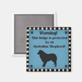 Vierkante Aussie magneet blauw (Voorkant / Achterkant)