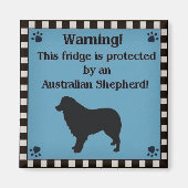 Vierkante Aussie magneet blauw (Voorkant)